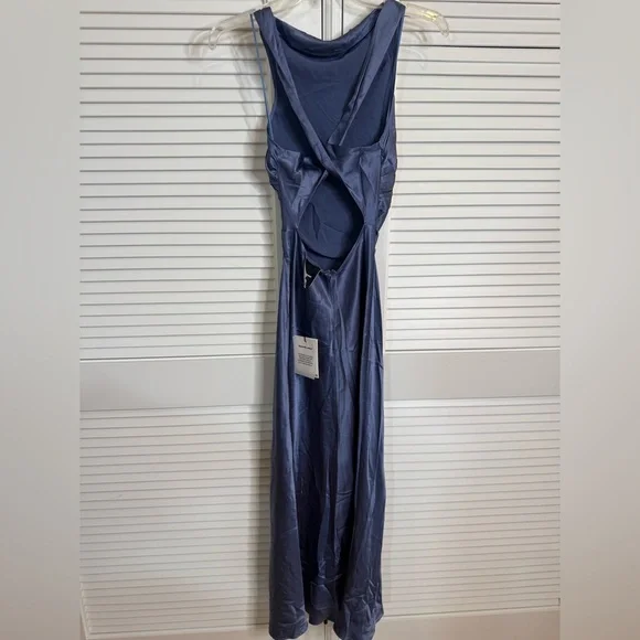 Reformation Casette Silk Dress - Cornflower - Picture 5 of 7